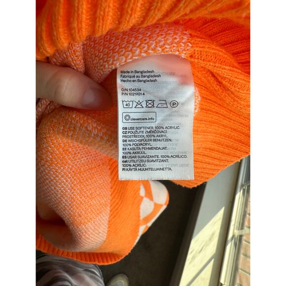 H&M Divided orange jacquard sweater, oversized, size XS - Picture 8 of 8